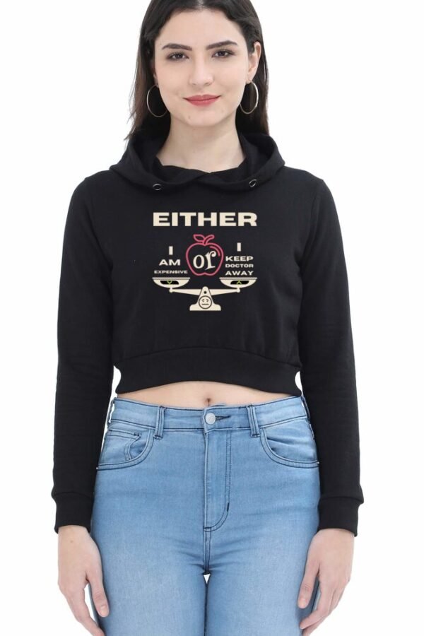 Expensive Apple Away Women Cropped Hoody - Image 3