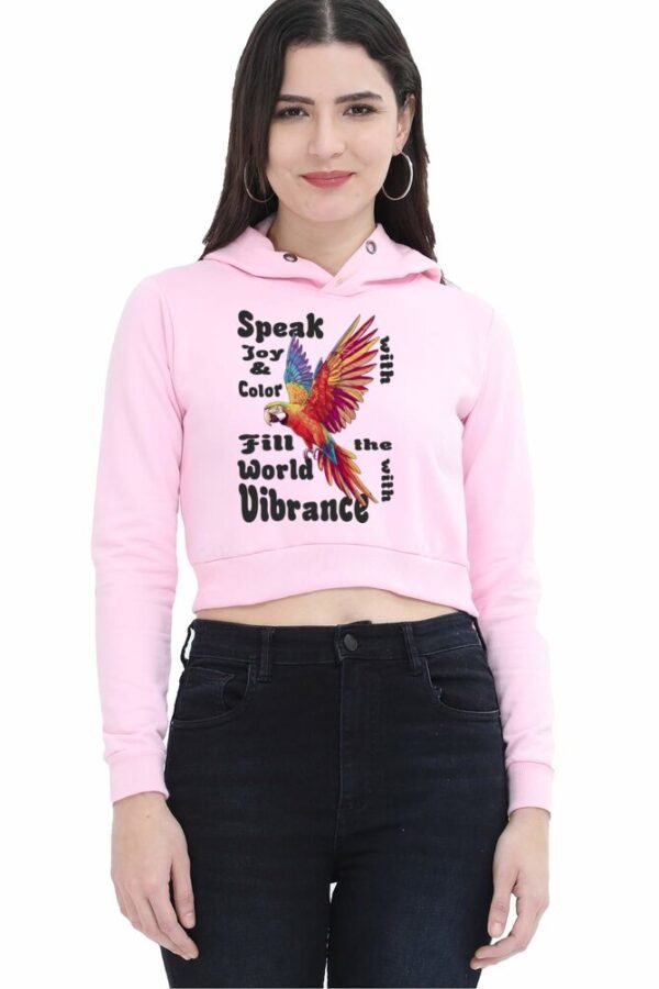 Parrot Vibrance Women Cropped Hoody - Image 6