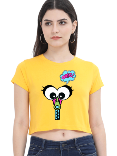 OOPS Women Croptop - Golden Yellow, M