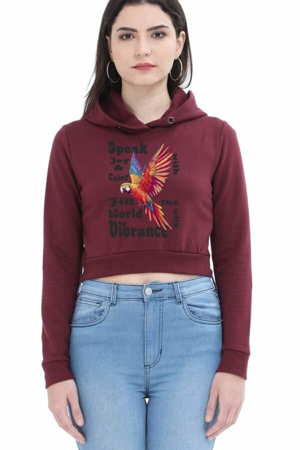 Parrot Vibrance Women Cropped Hoody - Image 4