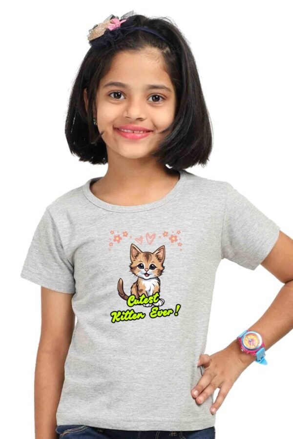 Cutest Kitten Ever Girls T-shirt - Image 4