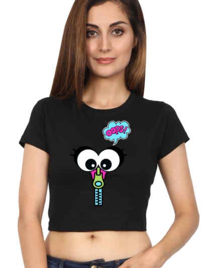 OOPS Women Croptop - Black, S