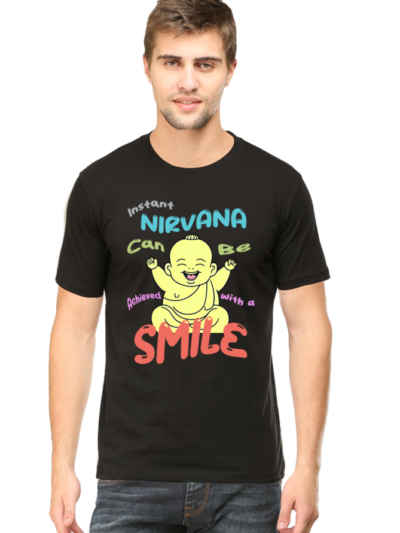 Instant Nirvana Men Half Sleeve T-shirt - Black, M