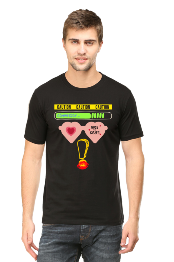Caution Hugs and Kisses Men Half Sleeve T-shirt - Image 11