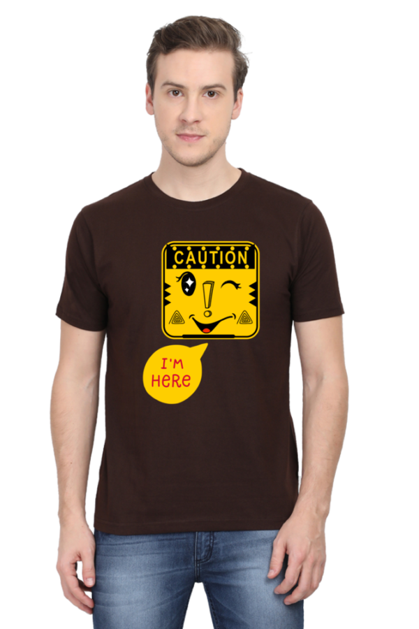 Caution I am Here Men Half Sleeve T-shirt - Image 5