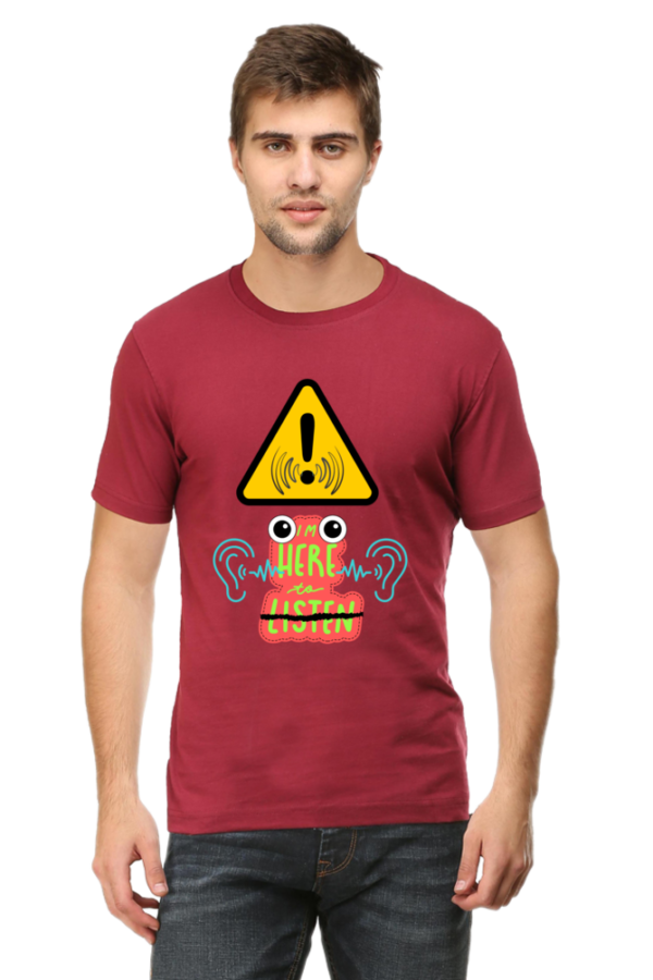 Here to Listen Men Half Sleeve T-shirt - Image 7