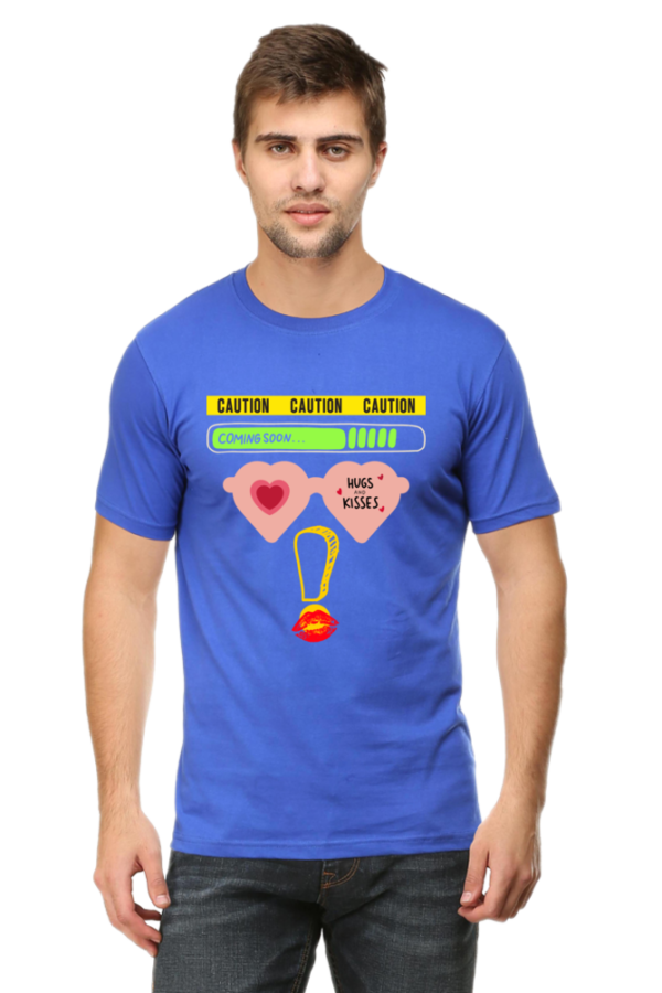 Caution Hugs and Kisses Men Half Sleeve T-shirt - Image 9