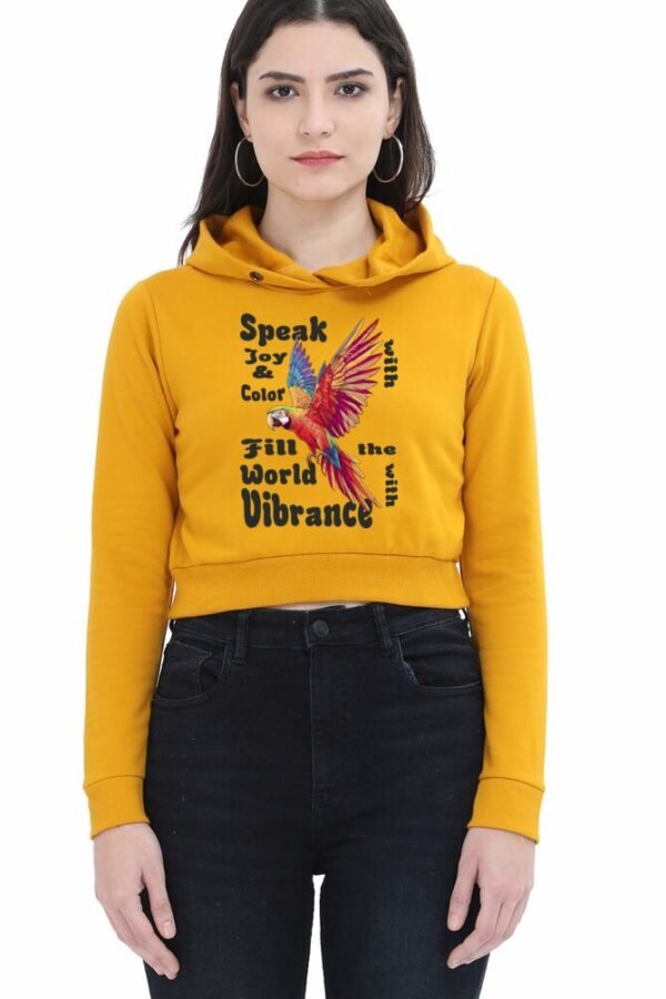 Parrot Vibrance Women Cropped Hoody - Image 3