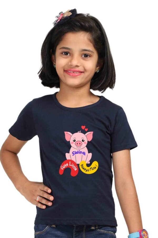 Cute Pig Girls T-shirt - Image 4