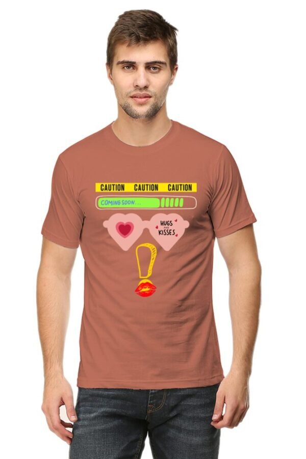 Caution Hugs and Kisses Men Half Sleeve T-shirt - Image 12