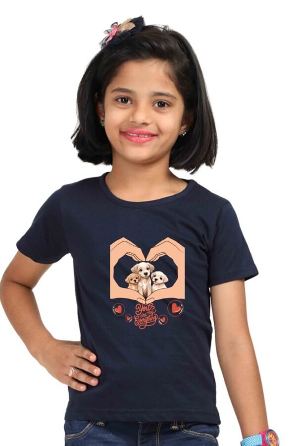 Cute Loving Pups Girls T-shirt - Image 2