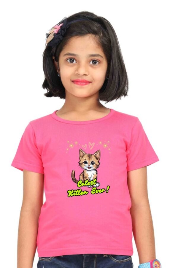 Cutest Kitten Ever Girls T-shirt - Image 8