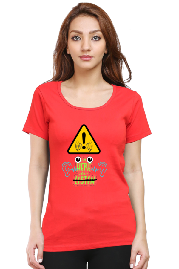 Here to Listen Women Half Sleeve T-shirt - Image 8