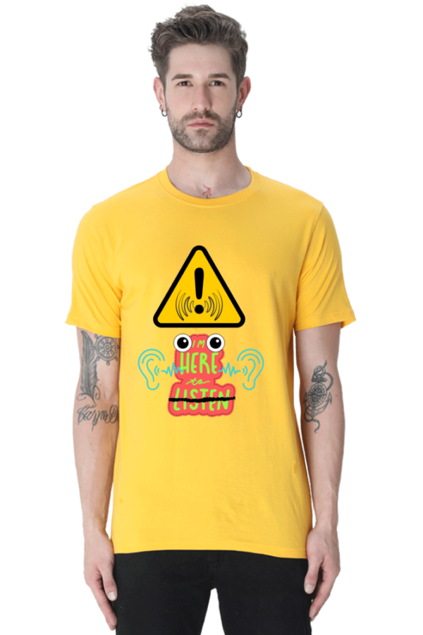 Here to Listen Men Half Sleeve T-shirt - Image 6