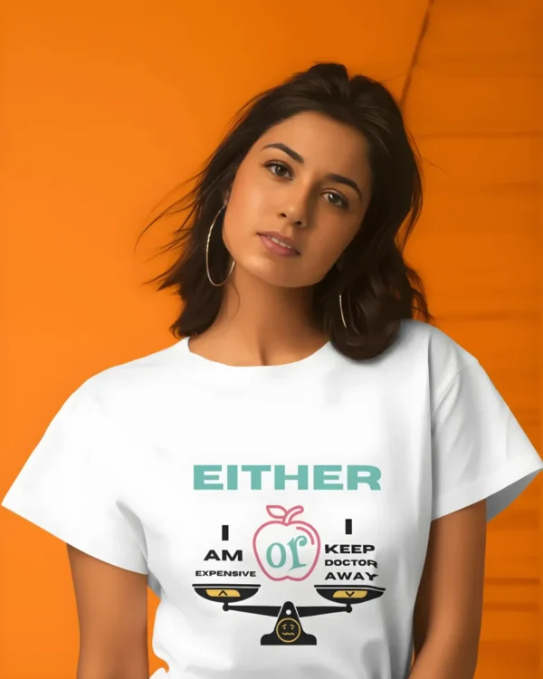 Apple or Doctor Women Half Sleeve T-shirt - Image 2