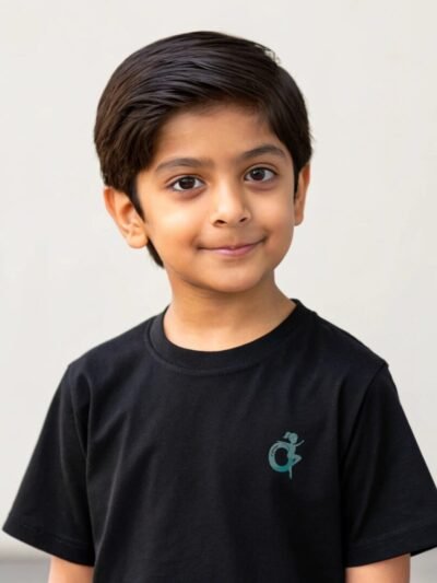 BLACK_GLOVIYO Plain Boys T-shirt