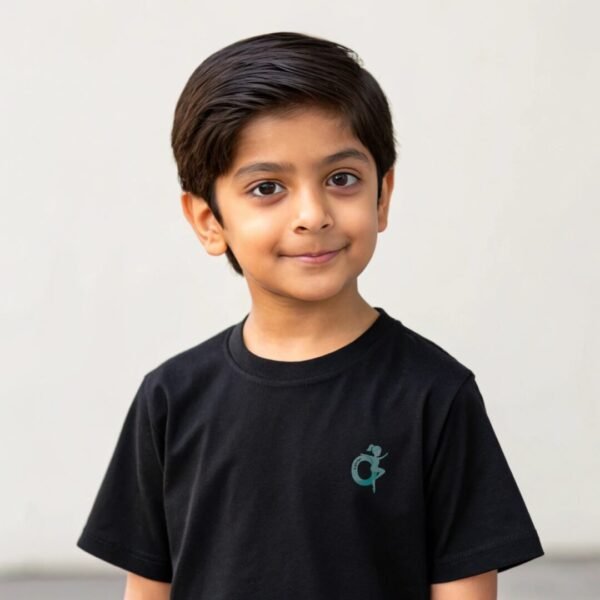 BLACK_GLOVIYO Plain Boys T-shirt