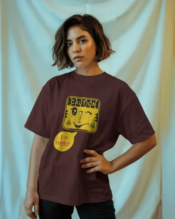 Caution_Im Here_Maroon