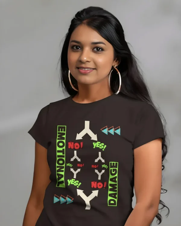 Confused Woman Half Sleeve T-shirt - Image 3
