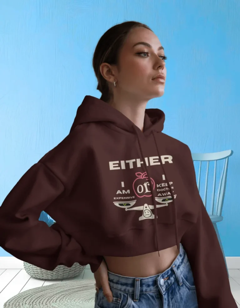 Expensive Apple Away Women Cropped Hoody