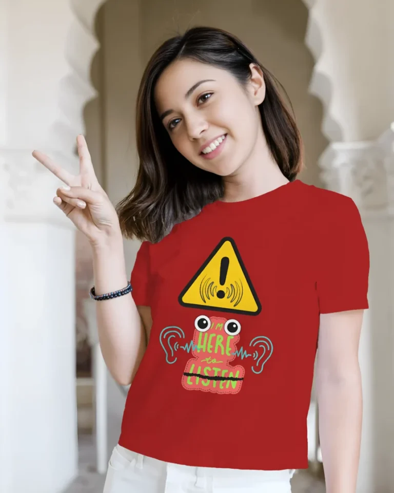 Here to Listen Women Half Sleeve T-shirt