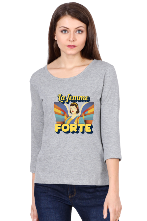 La Femme Forte Women Semi Full Sleeve T-Shirt - Image 6