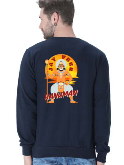 Jay Veer Hanuman Unisex Sweatshirt - Navy Blue, 3XL
