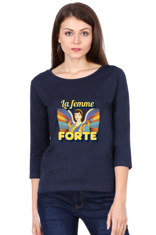 La Femme Forte Women Semi Full Sleeve T-Shirt - Image 5
