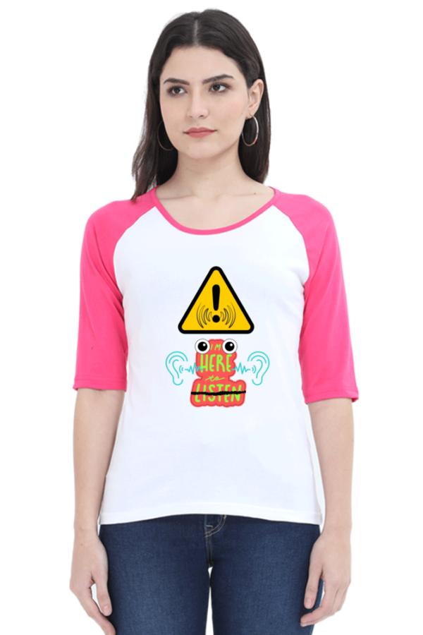 Here To Listen Women Raglan Tees - Image 5