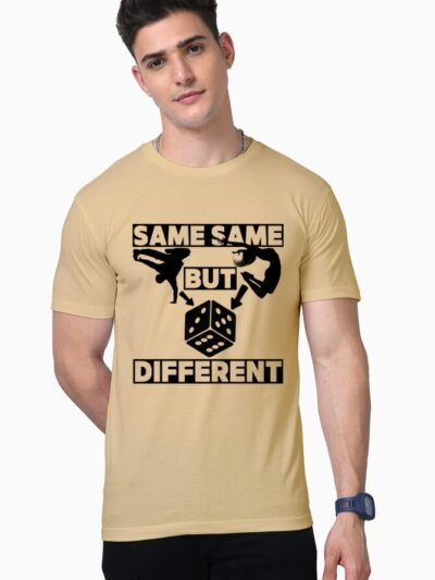 Dicey Life Unisex Half Sleeve T-shirt - Beige, S