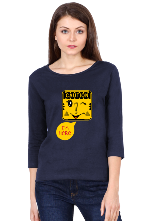I am Here Women Semi Full Sleeve t-shirt - Image 6