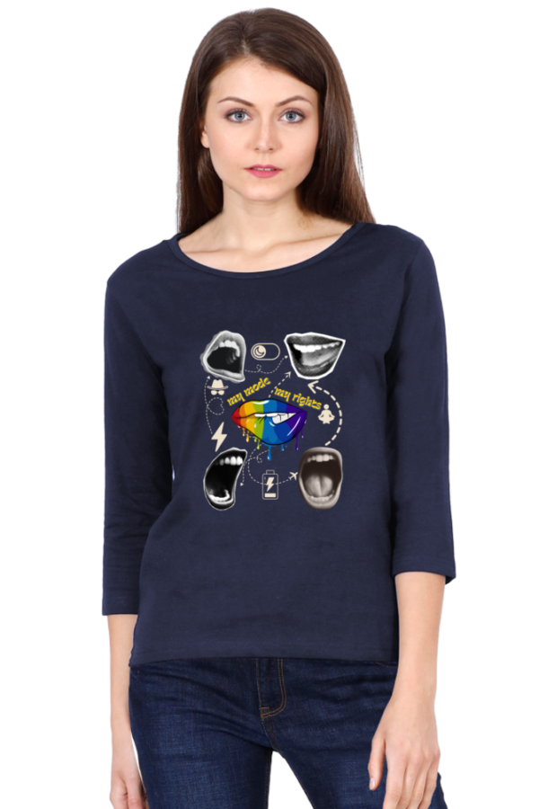 My Mode My Rights Women Semi Full Sleeve T-shirt - Image 4