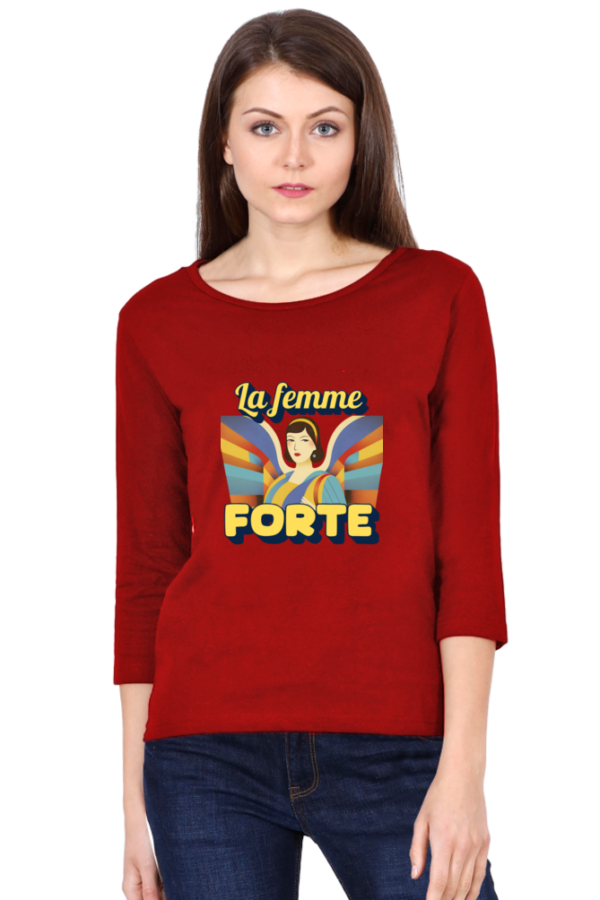 La Femme Forte Women Semi Full Sleeve T-Shirt - Image 8