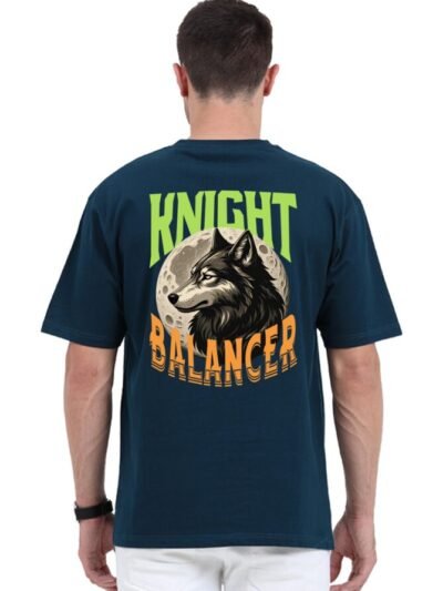 Knight Wolf Unisex Oversize Classic T-shirt - Petrol Blue, S