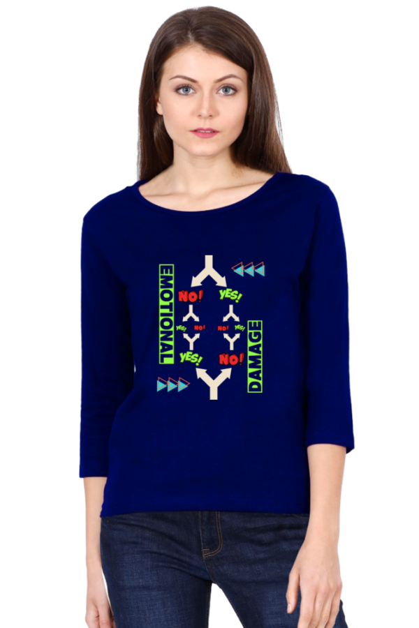 Confused Women Semi Full Sleeve T-shirt - Image 3