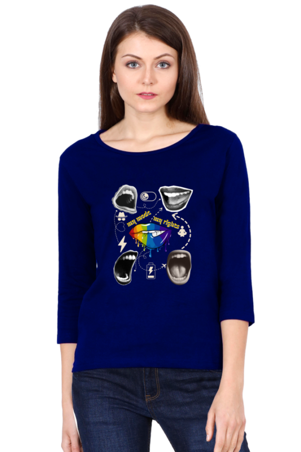 My Mode My Rights Women Semi Full Sleeve T-shirt - Image 3