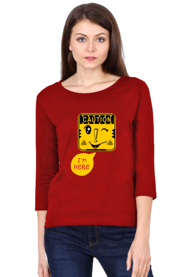 I am Here Women Semi Full Sleeve t-shirt - Image 3
