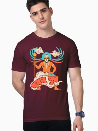 Pavan Putra Unisex Half Sleeve T-shirt - Maroon, S