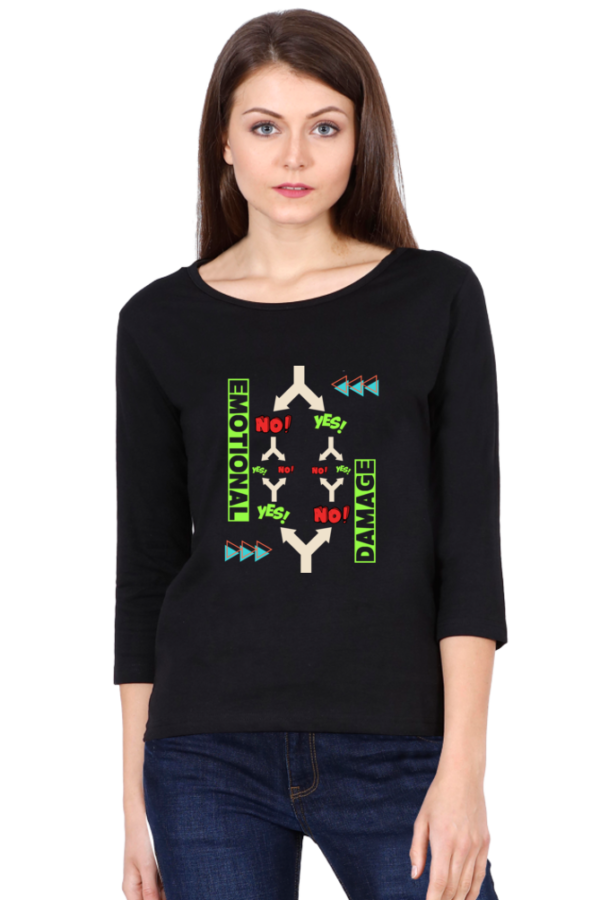 Confused Women Semi Full Sleeve T-shirt - Image 5