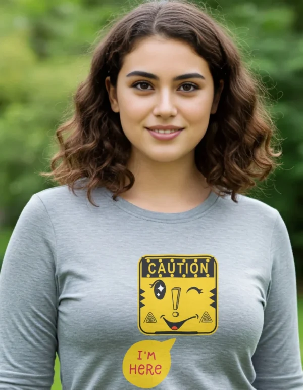Caution I am Here_grey Melange