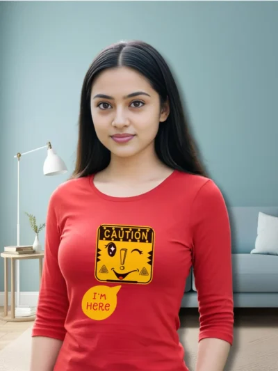 I am Here Women Semi Full Sleeve t-shirt