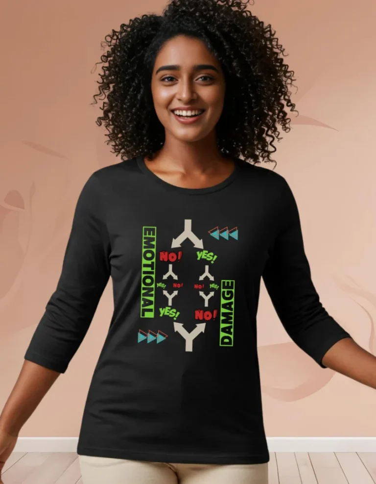 Confused Women Semi Full Sleeve T-shirt