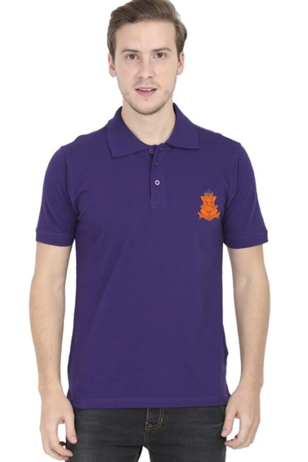 Ganesha Icon Collar Polo T-shirt