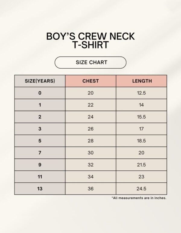 Love bal gopal sizechart