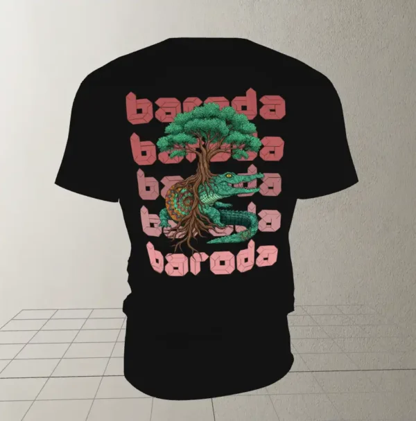 3D Baroda Croc Black Back