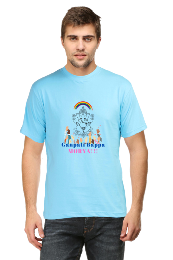 Ganpati Bappa Morya Eng Text Unisex T-shirt - Image 3