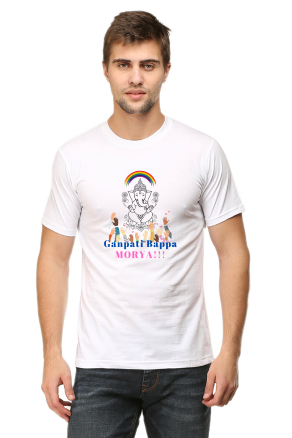 Ganpati Bappa Morya Eng Text Unisex T-shirt - Image 2