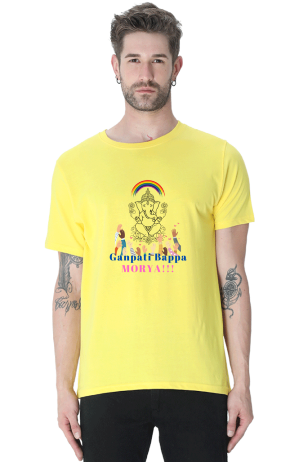 Ganpati Bappa Morya Eng Text Unisex T-shirt - Image 5