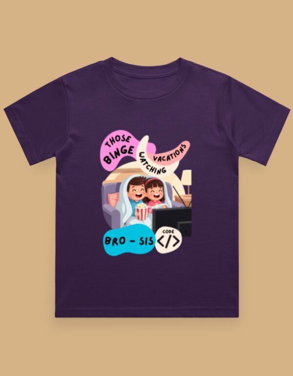 Bro sis Rakshabandhan Kids tshirt purple
