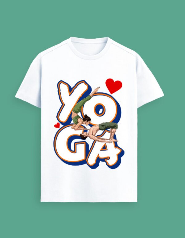 white yoga lover tshirt